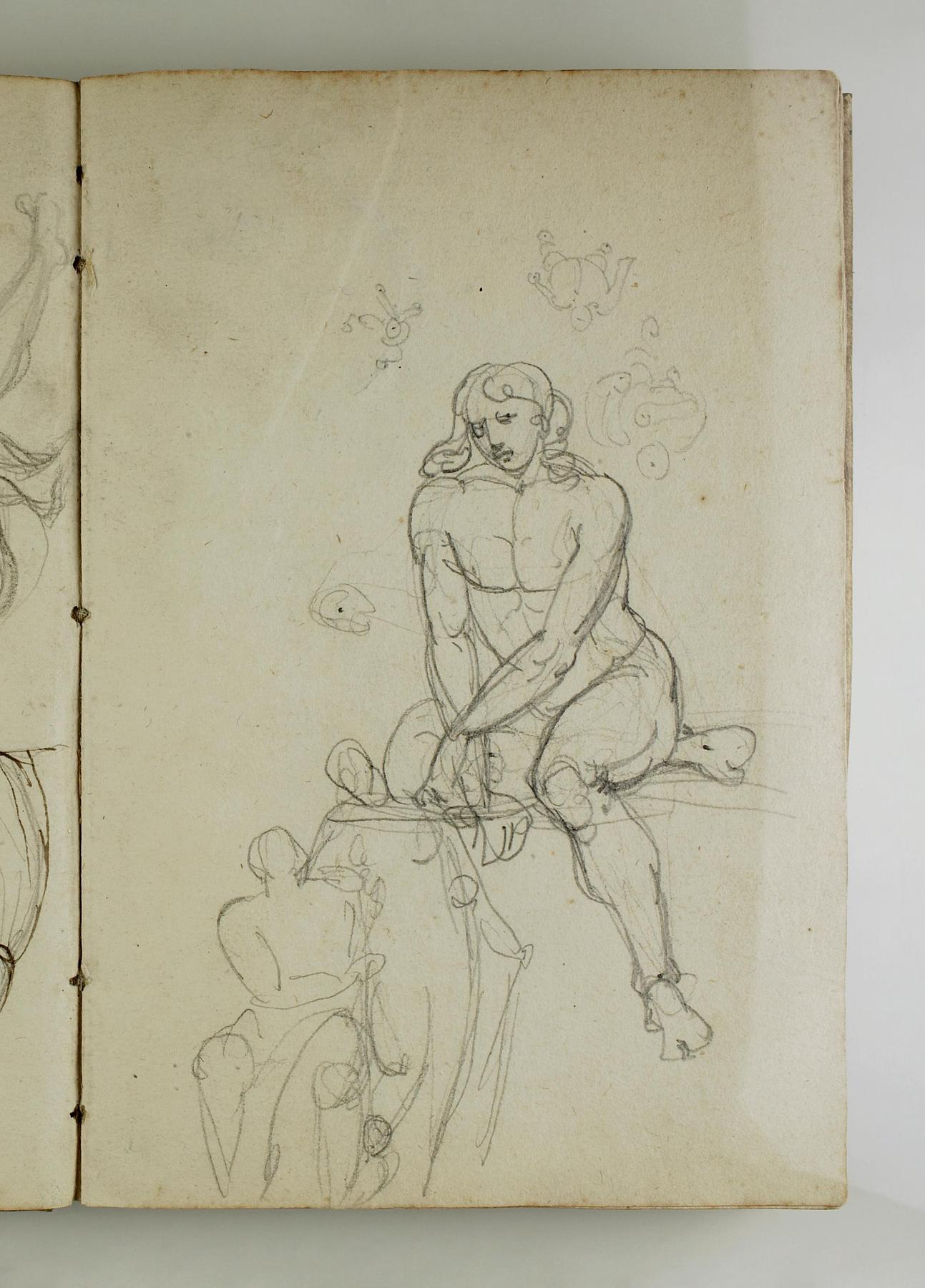 Hercules and Omphale. Seated nude male, C562,44v