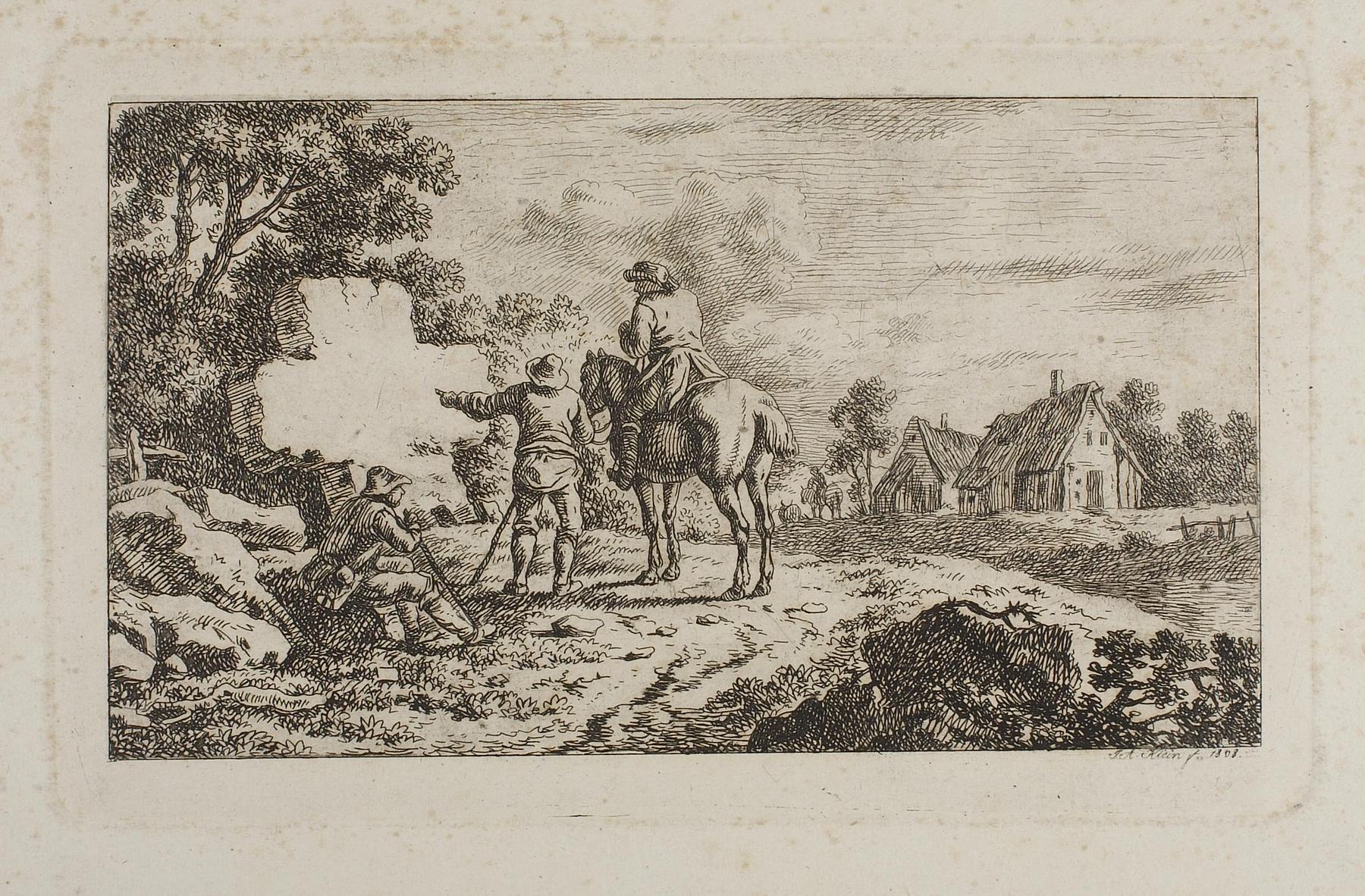 Travellers Passing a Stone Cross, E639