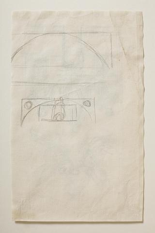 C283v Sketch of the upper part of the niche, for the Monument to Pius VII