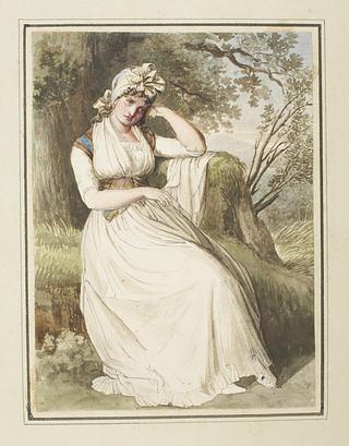 D1037 Woman Seated on a Grass Seat