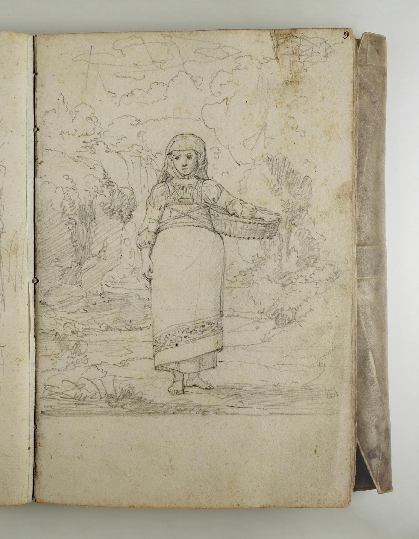 Landscape with Italian country woman, C562,9r