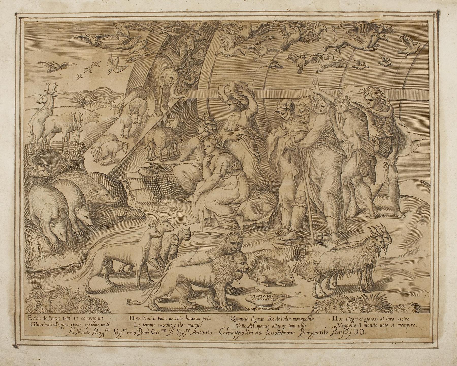 Noah og dyrene forlader arken, E1793