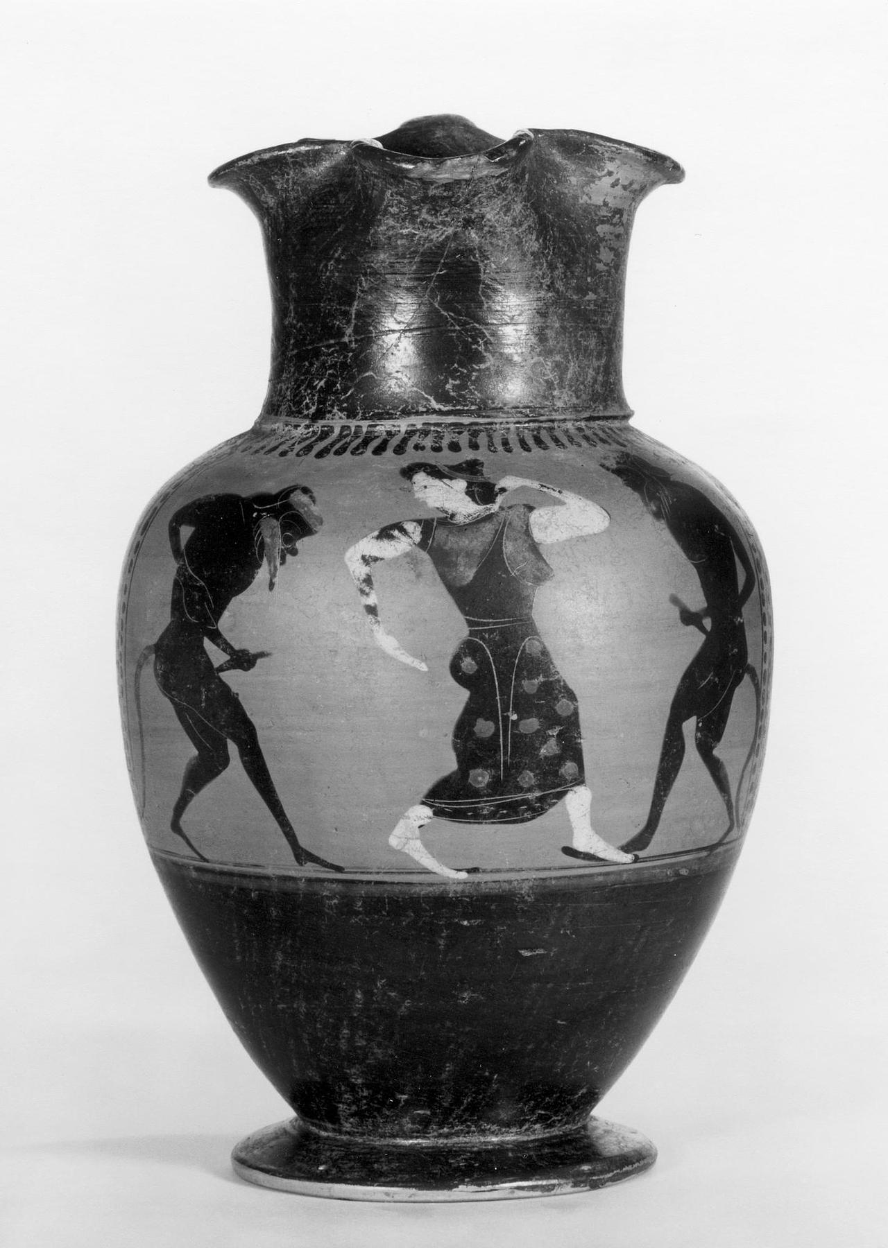 Oinochoe with sileni and maenads, H529