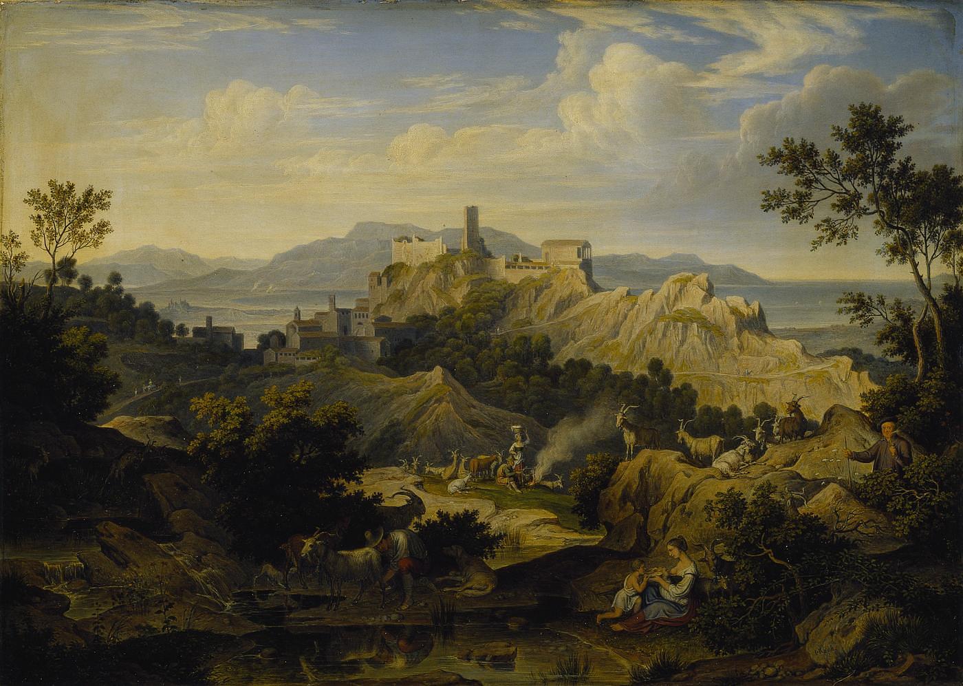 Landscape from Olevano with Self-Portrait, B127