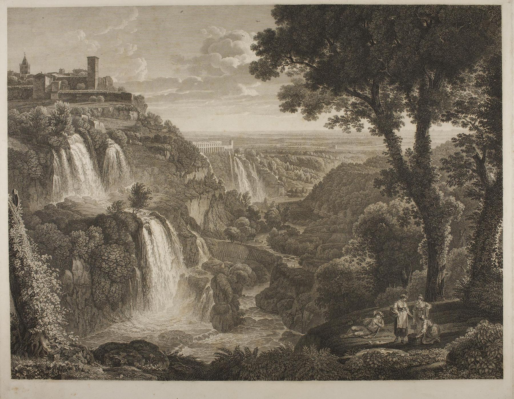 Prospekt af de store og små vandfald i Tivoli, E590