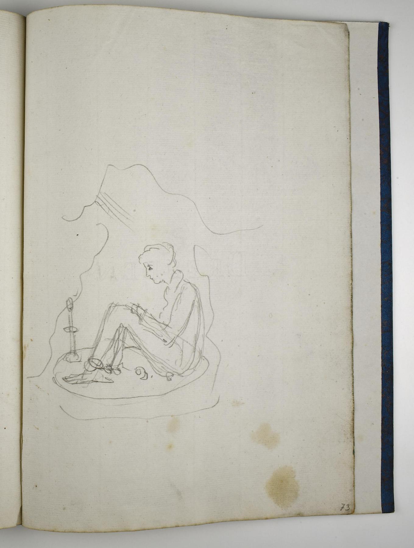 Ung figur siddende i en hule(?), D1588,73