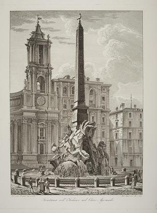E348 Fontana coll'Obelisco nel circo Agonale (De fire floders fontæne)