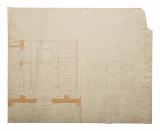 D1765 Thorvaldsens Museum, Ground Plan and Elevation for the Portal to The Christ Hall