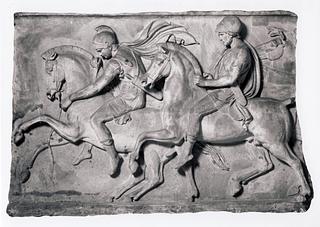 A714 Two men on horseback in Alexander the Great's train
