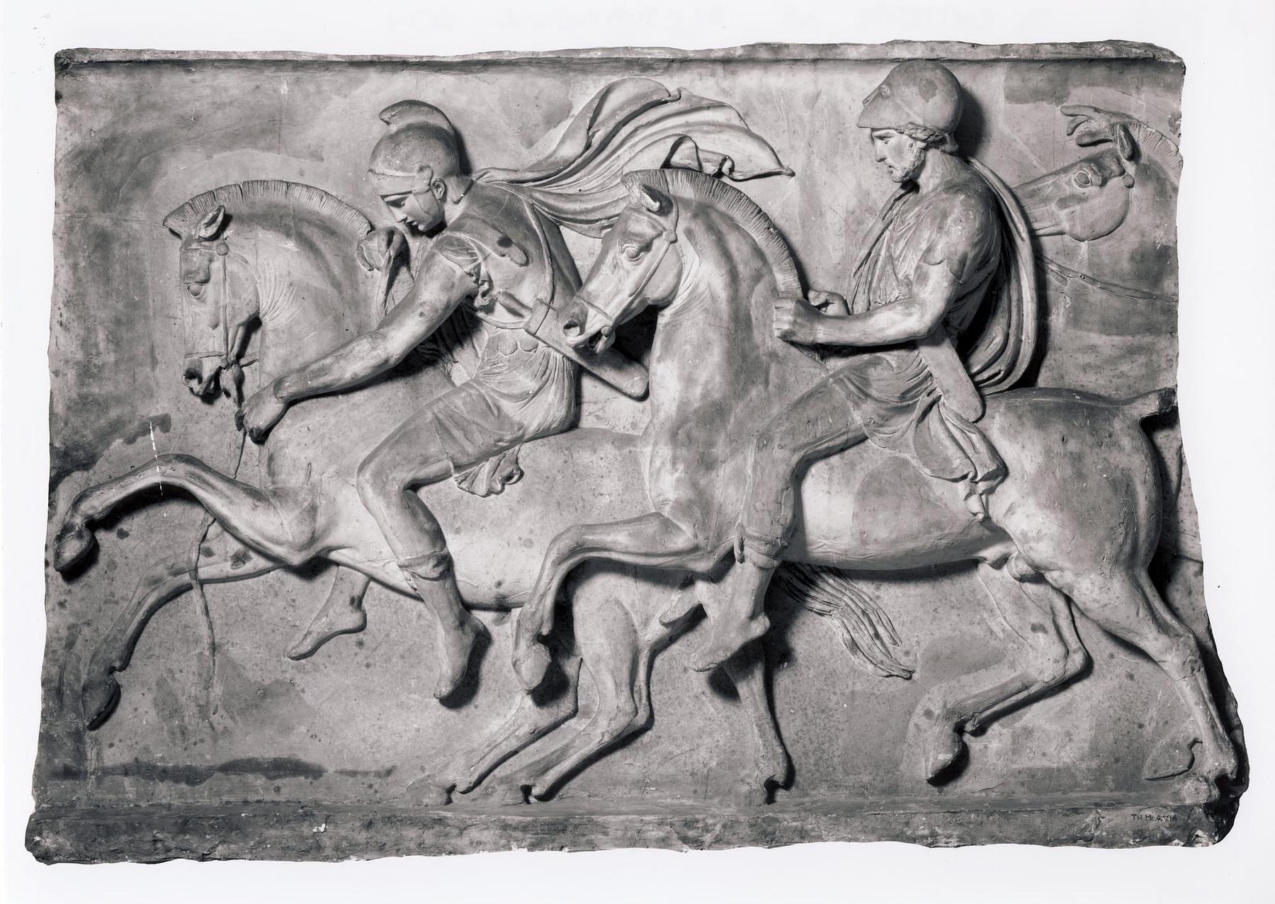 Two men on horseback in Alexander the Great's train, A714