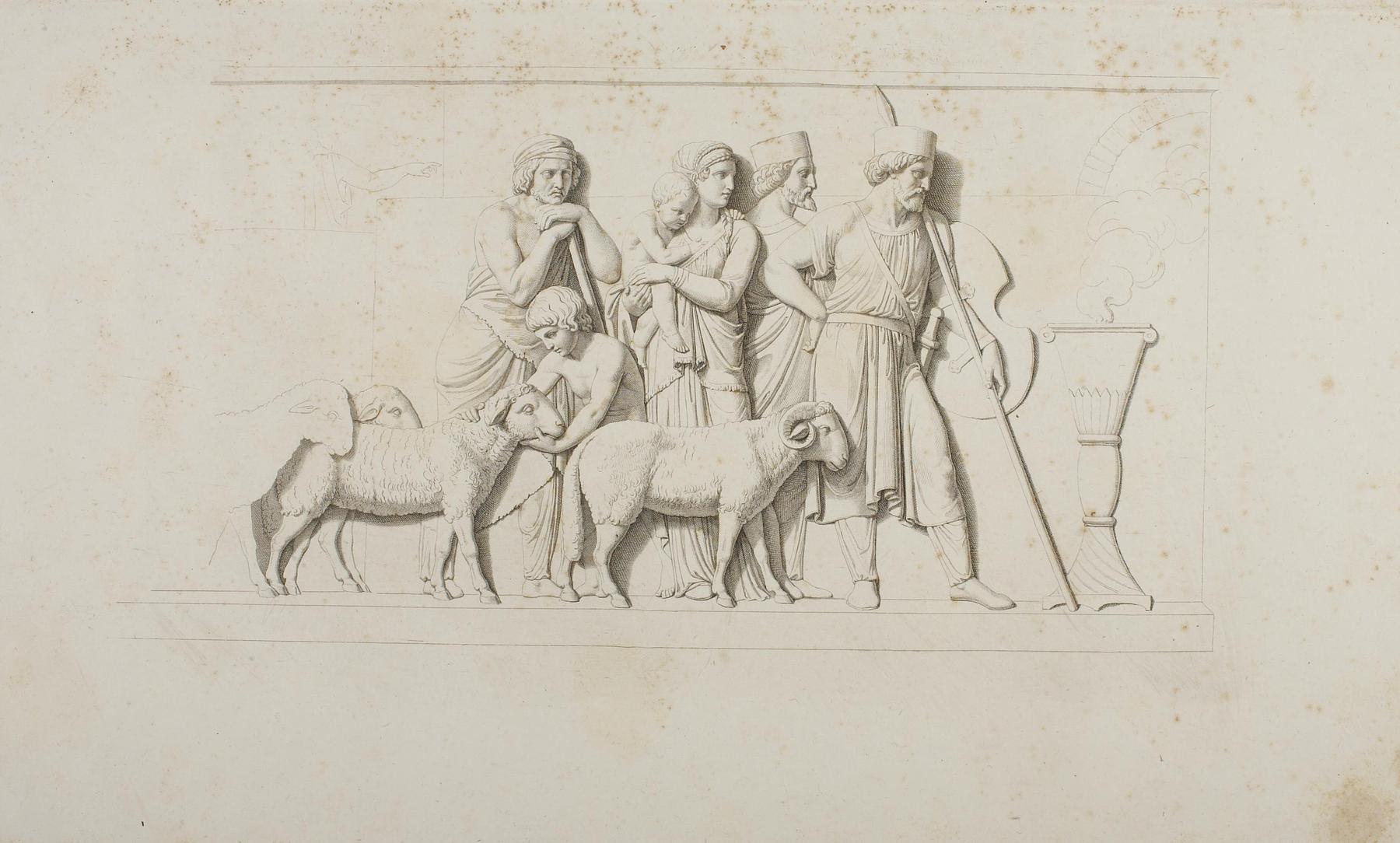 Warriors on their Guard and a Shepherd Family by the Town Gate, E34f