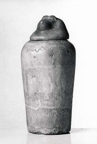 H385 Canopic jar with baboon-headed lid