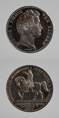 F22 Medal obverse: King Ludwig I of Bavaria. Medal reverse: Maximilian I