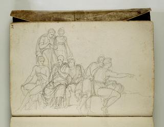 C562,34r Group of standing and seated men