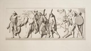 E35,21 Ung græsk kriger viser Thorvaldsen elefanten som passerer med persiske våben og det kosteligste skrin