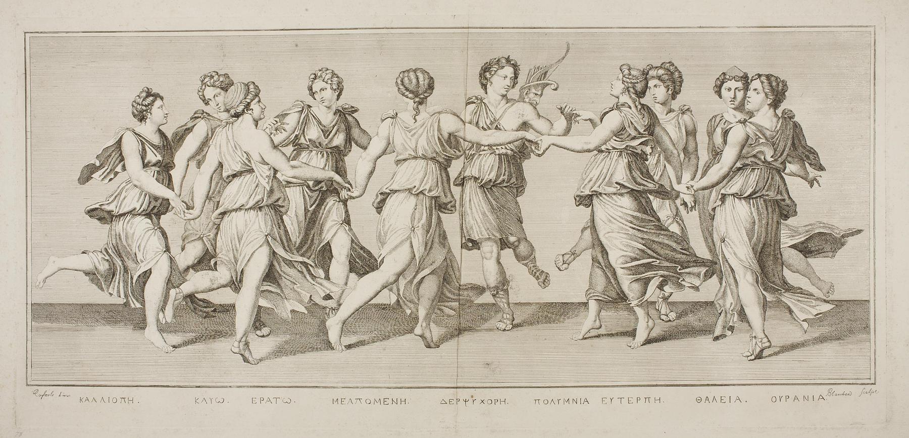 Apollo danser runddans med de ni muser, E281