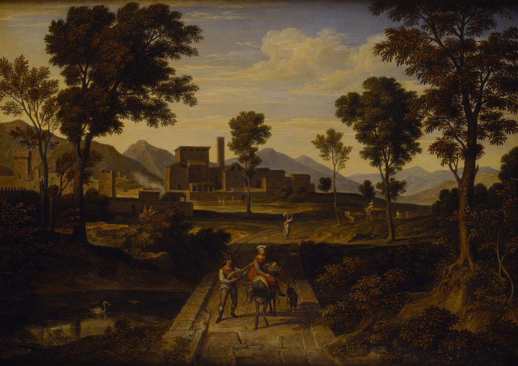 Landscape at Terni with a Bridge over the River, B126