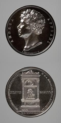 F16 Medaljens forside: Andrea Appiani. Medaljens bagside: Monument over Andrea Appiani