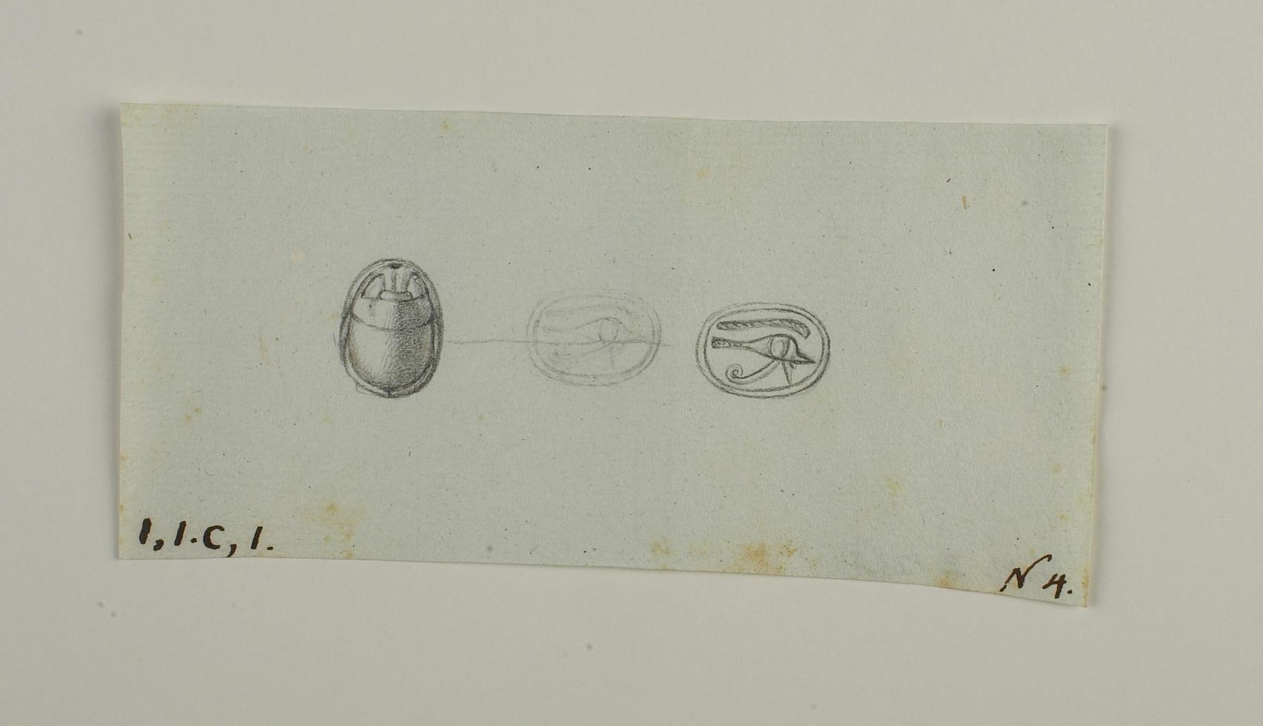 Scarab from the back and twice from the base, D1220
