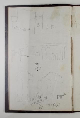 D1778,10 Constructions of Stairs, Survey and Calculations. Colosseum (?), Section