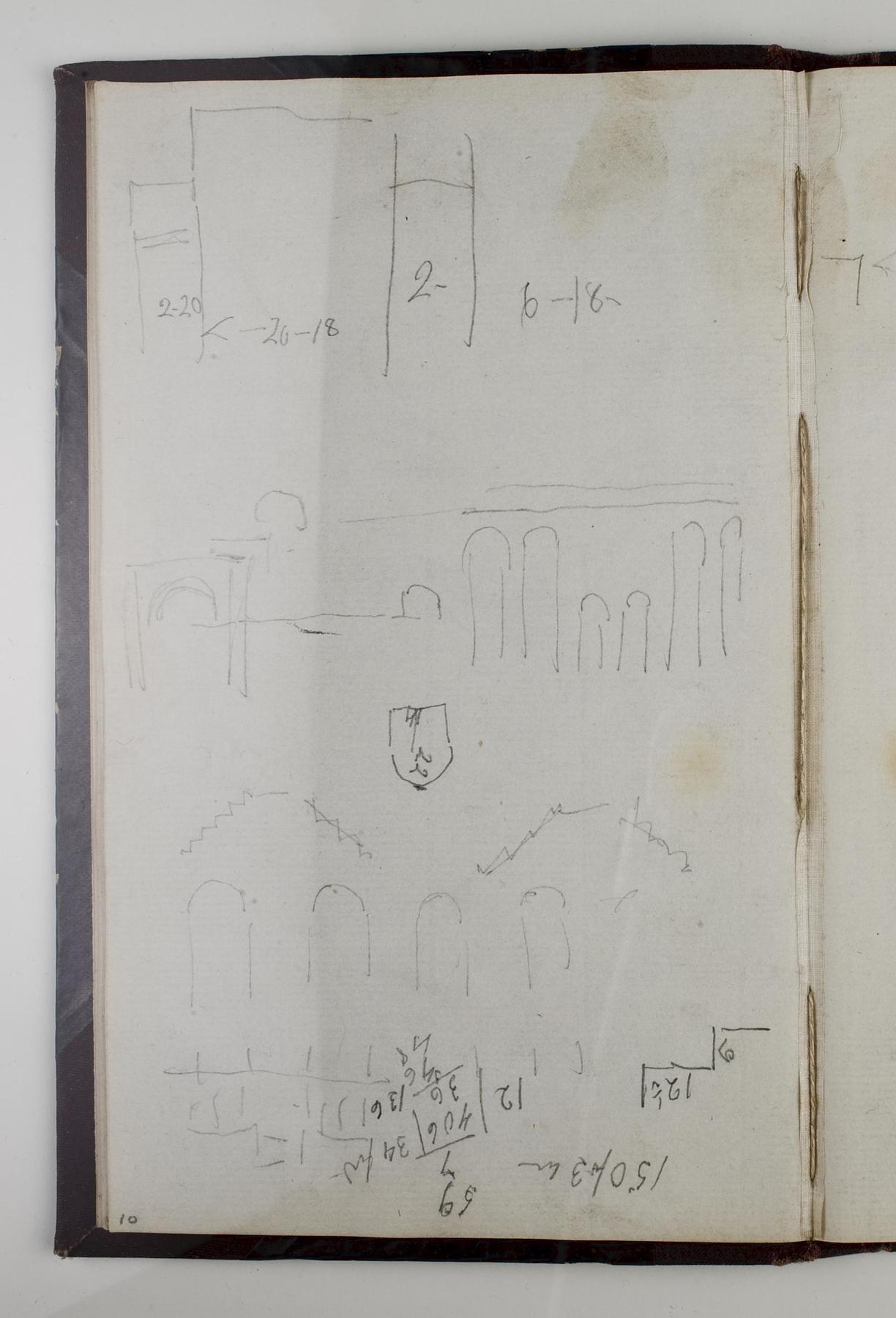 Constructions of Stairs, Survey and Calculations. Colosseum (?), Section, D1778,10