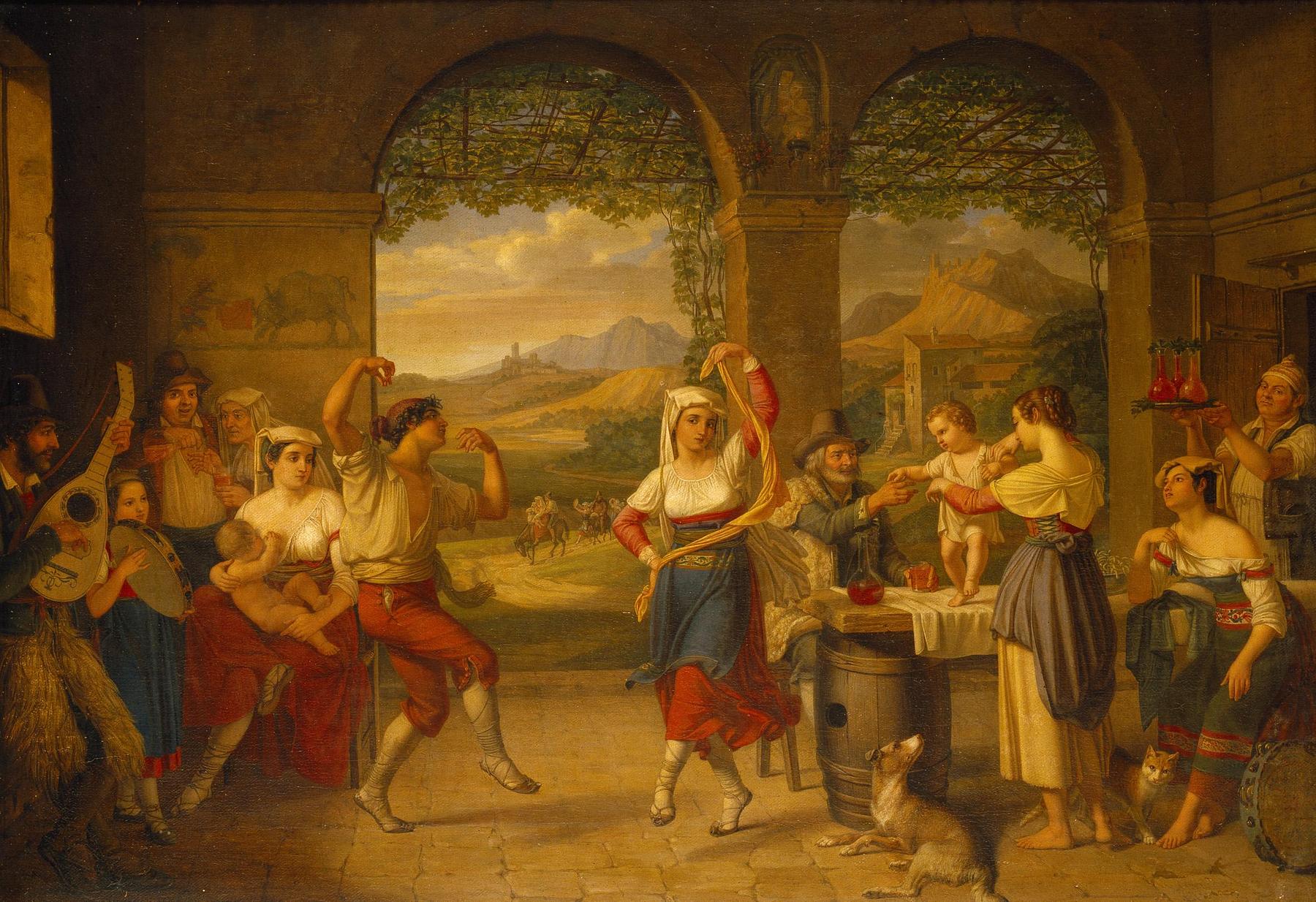 Saltarello-dans i et romersk osteri, B131