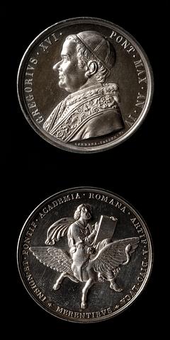F19 Medal obverse: Pope Gregory XVI. Medal reverse: St. Luke the Evangelist