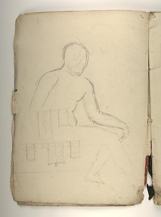 D1828,2 Seated Model. Architecture (?)