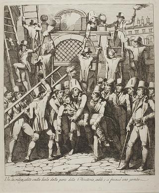 E937 A Blasphemer Breaks his Leg while Climbing Over the Walls for the Vatican 6 July 1809