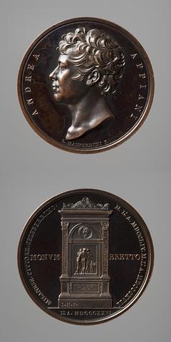 F17 Medal obverse: Andrea Appiani. Medal reverse: Monument to Andrea Appiani