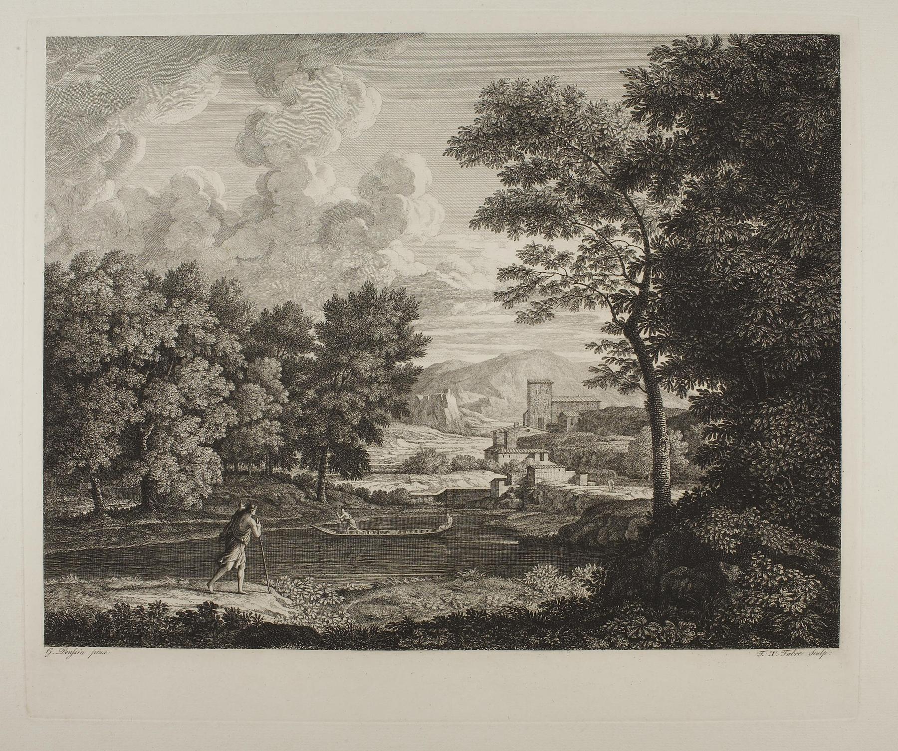 Italian Landscape with a Ferry Boat, E513