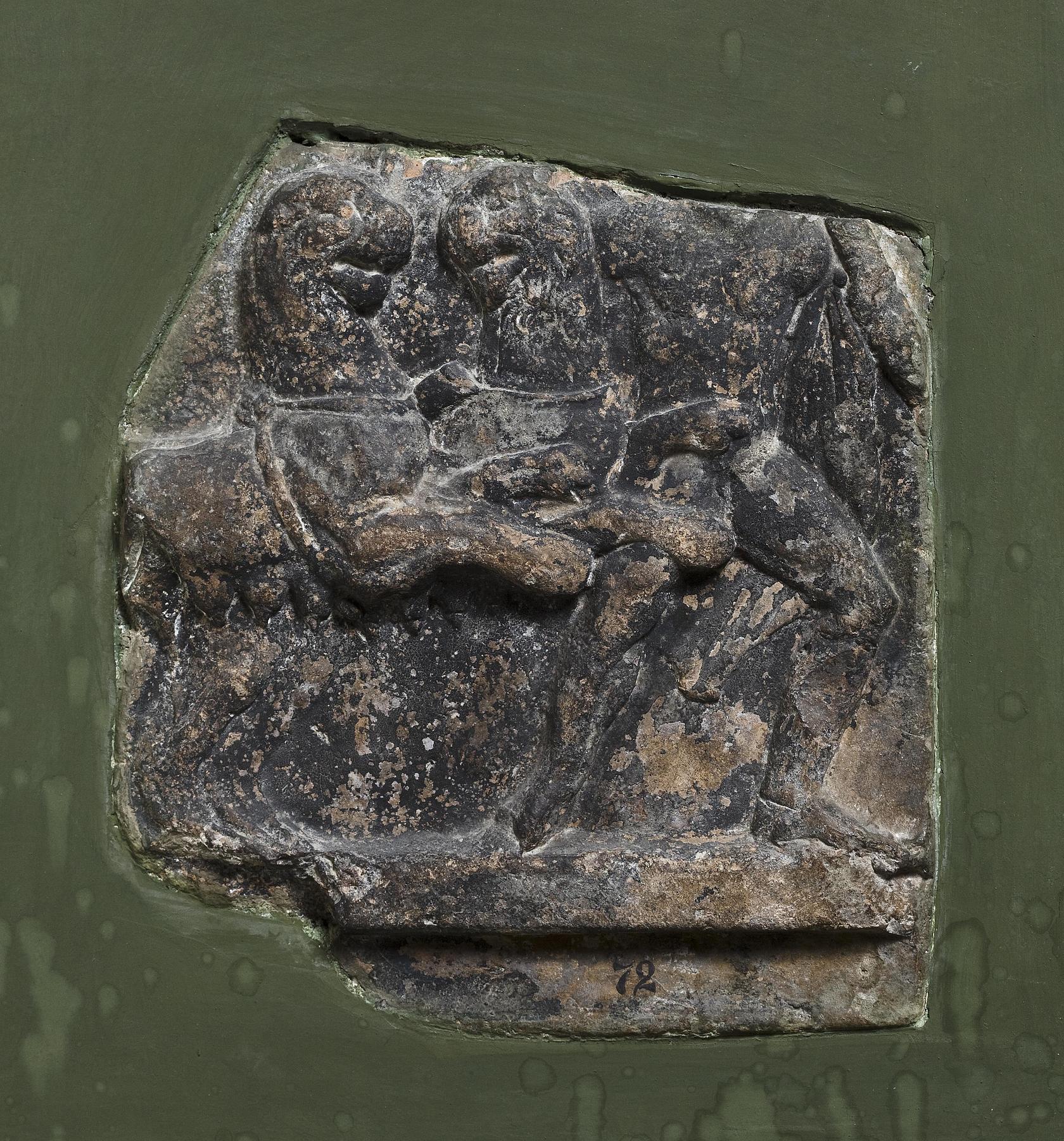 Campana relief with two panthers led by a satyr, H1072