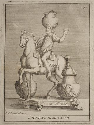 E1528 Lamp in the shape of a horse with a rider