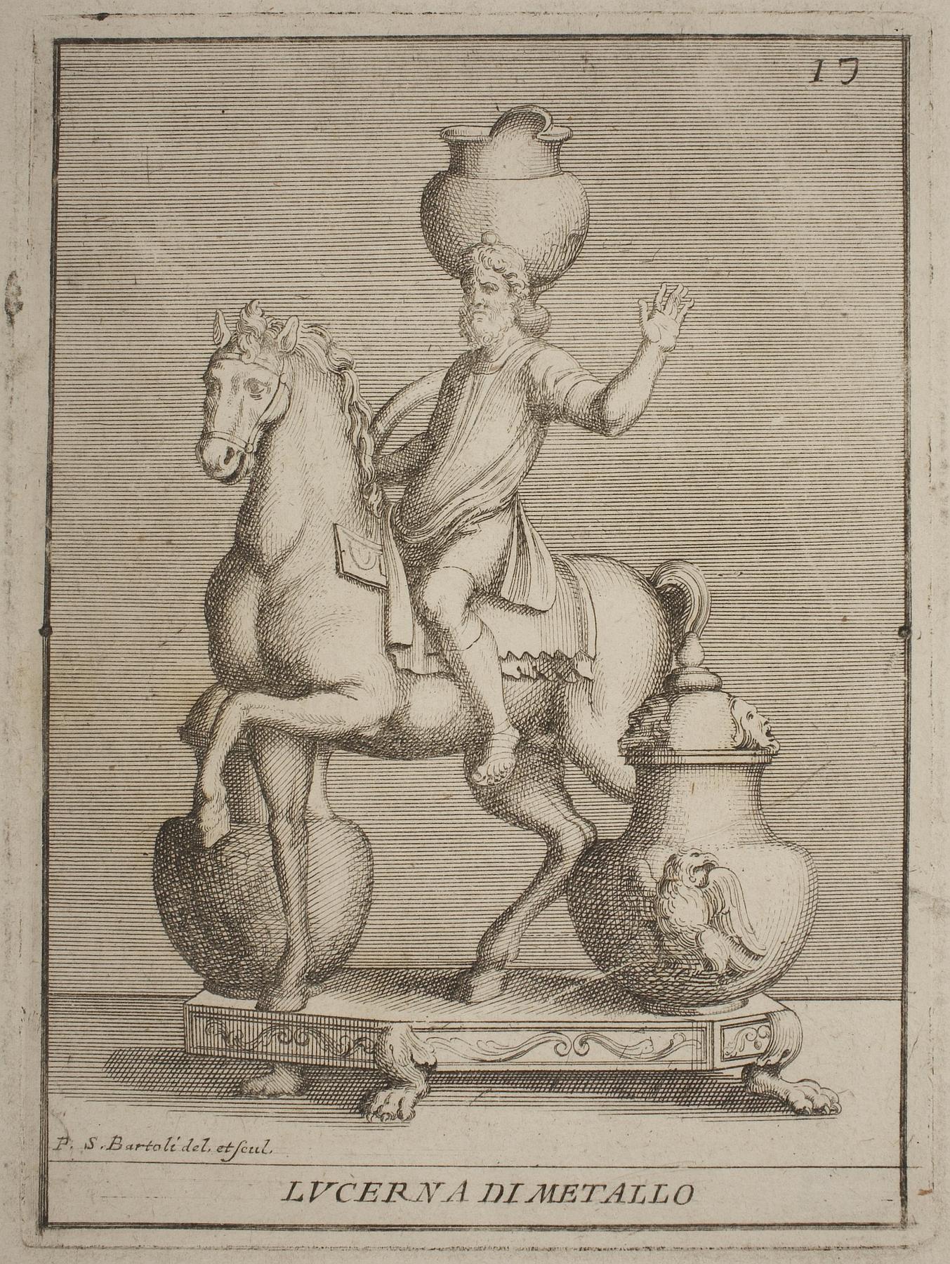 Lamp in the shape of a horse with a rider, E1528