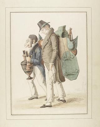 D1005 Caricature of the archeologist Wilhelm Dorow and the Swedish Count Nils Gustav Palin(?)