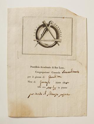 C267v Invitation from Accademia di San Luca