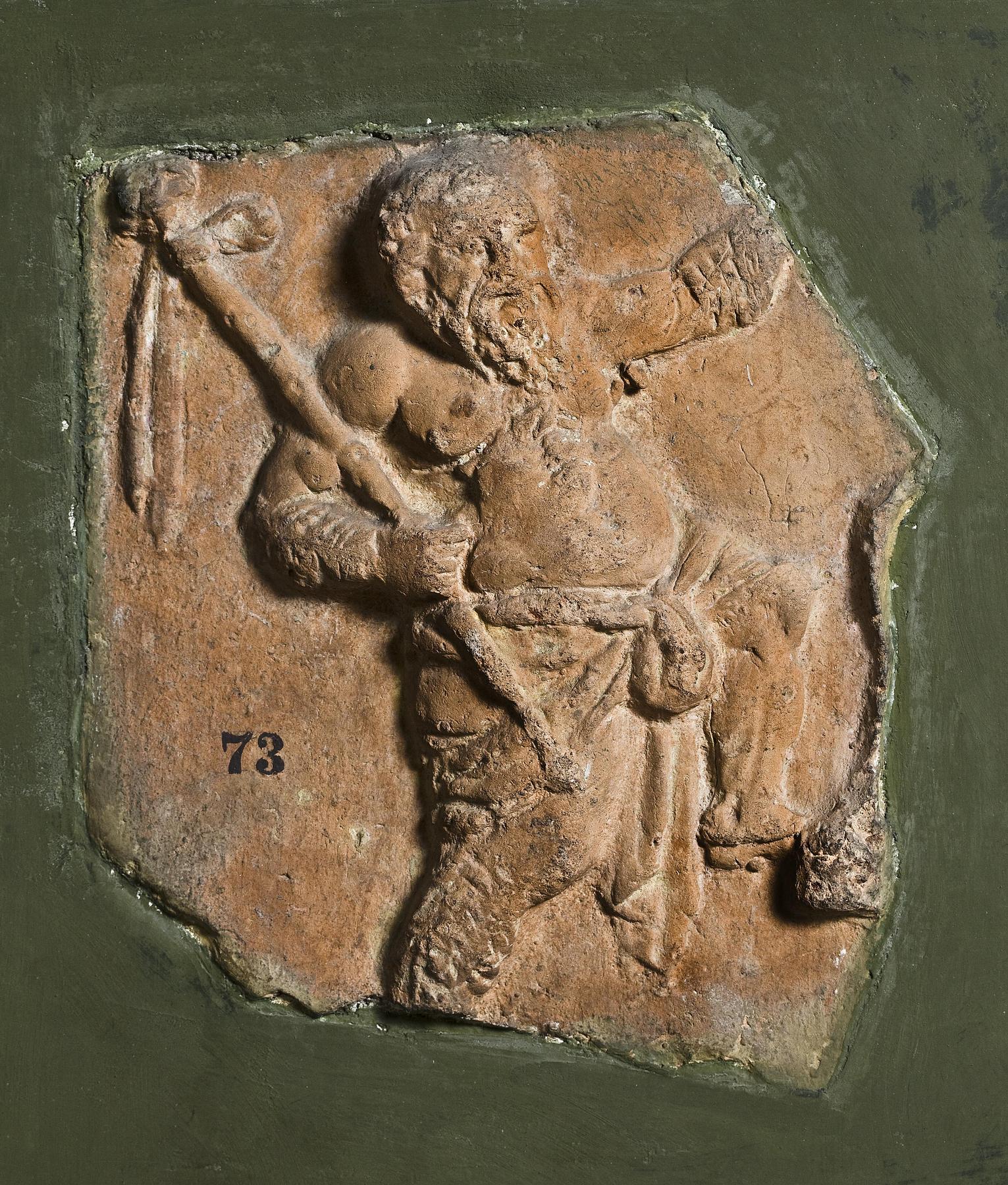 Campana relief with silenus holding a thyrsos, H1073