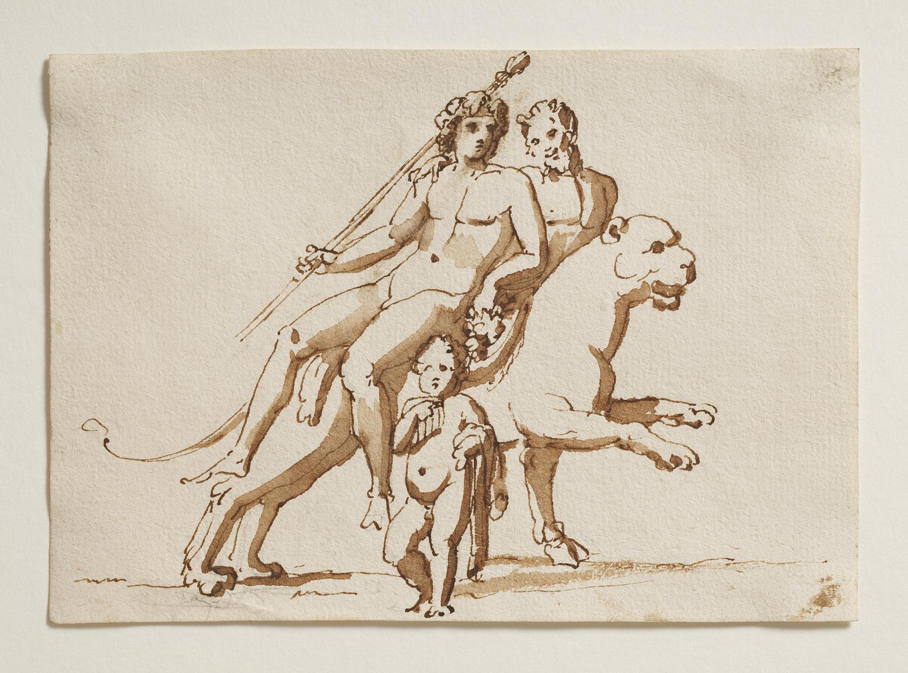Bacchus Riding on a Tiger with a Satyr, Young Bacchus, C769
