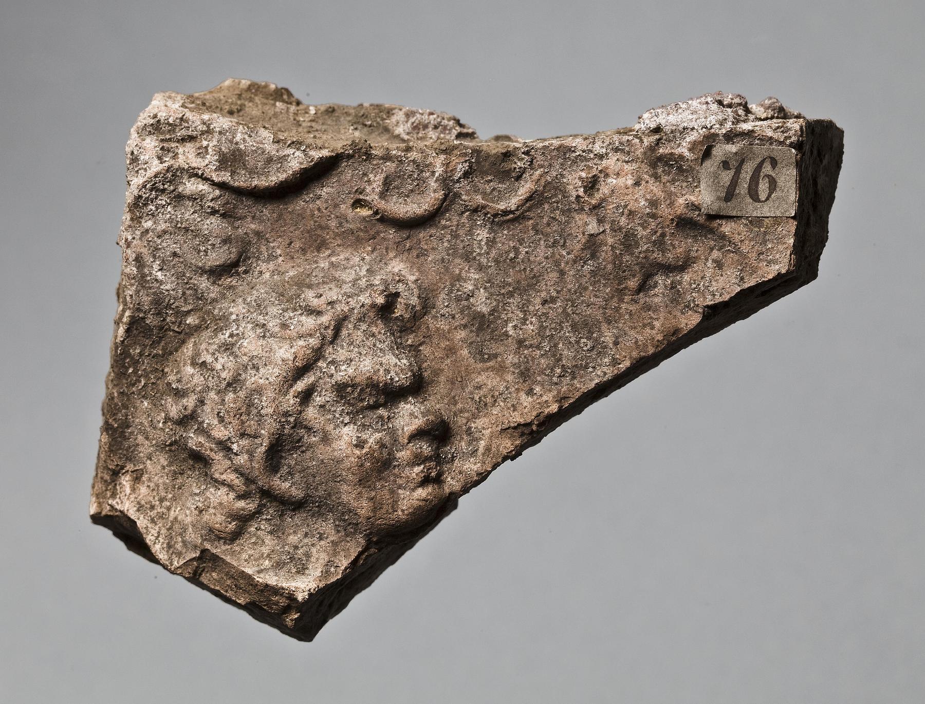 Campana relief with a satyr's head and vines, H1076