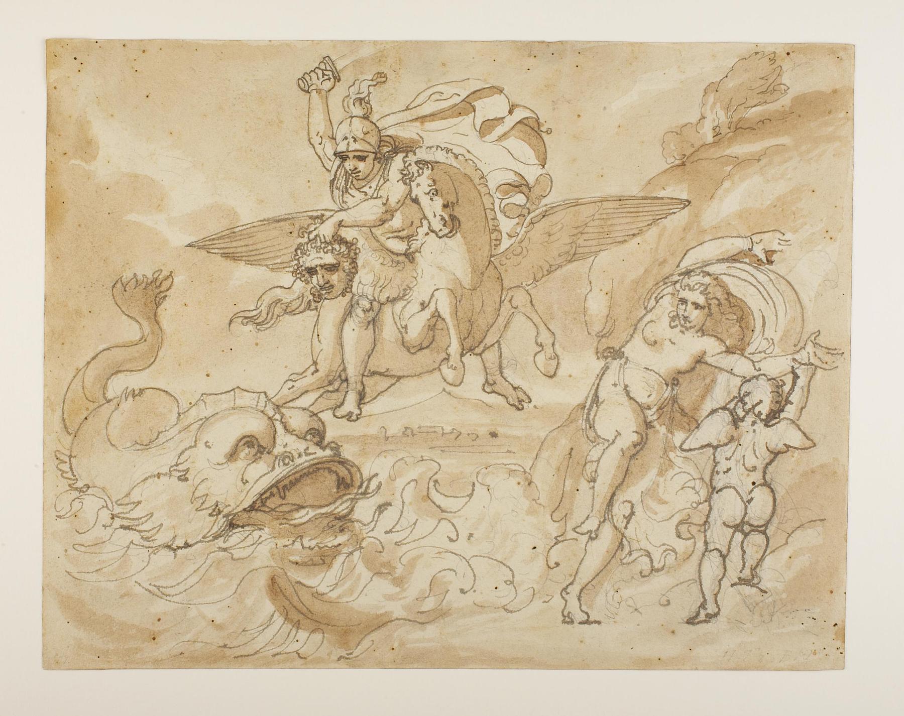 Perseus på Pegasus redder Andromeda, D790