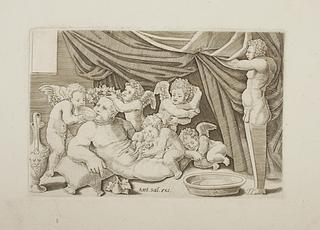 E1784 Bacchus omgivet af putti