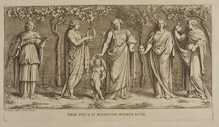 E297 Amor Poeta et Mnemosyme Musarem mater (Cupid, Mnemosyne and Four other Muses)