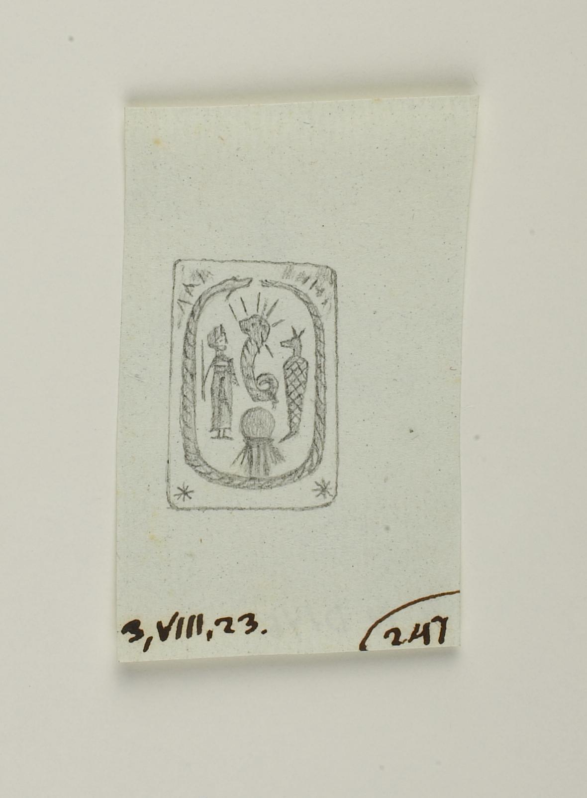 Uræus, Kanope krukke, Anubisfigur, slange der bider sig selv i halen, D1467