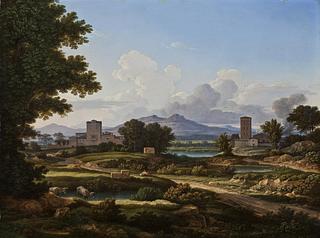 B142 Romersk landskab, komponeret over egnen ved Torre del Quinto