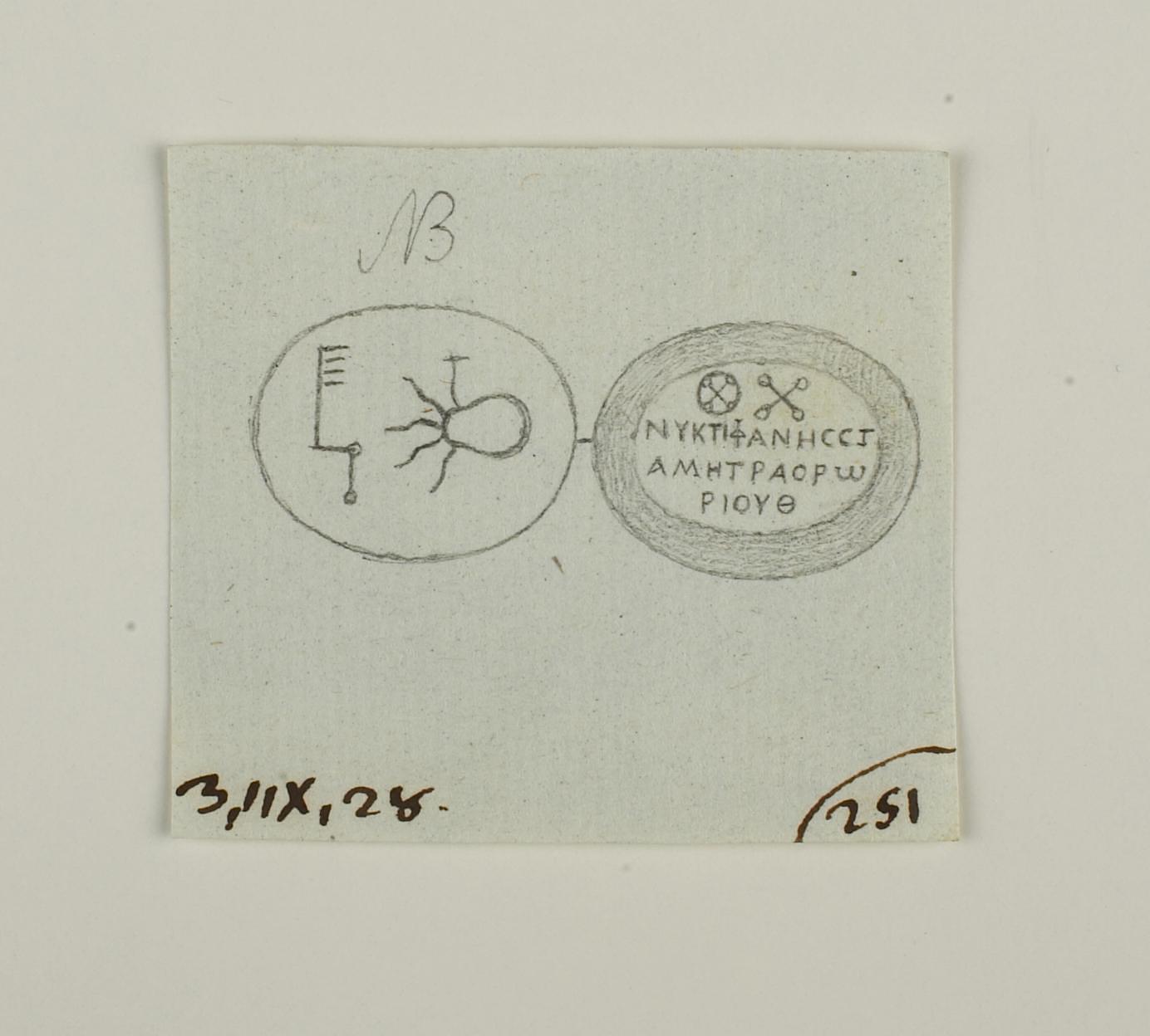 Kanopekrukke. Symboler, indskrift, D1471
