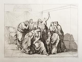 E943,18 Brutus sværger at hævne drabet på Lucretia og forvise Tarquini-familien fra Rom