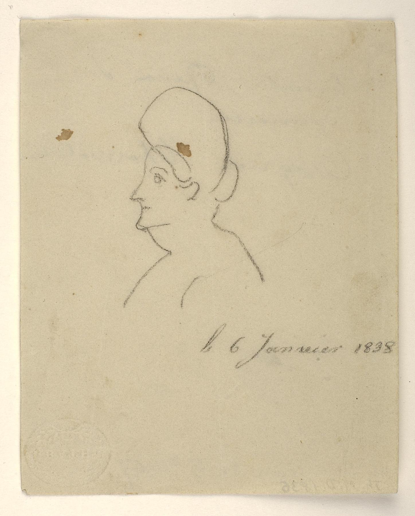 Caricature of Princes Charlotte Frederikke af Mecklenburg Schwerin, D1836