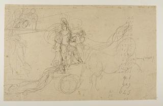 C27 Achilles Drags Hector's Body Behind His Chariot, and other sketches