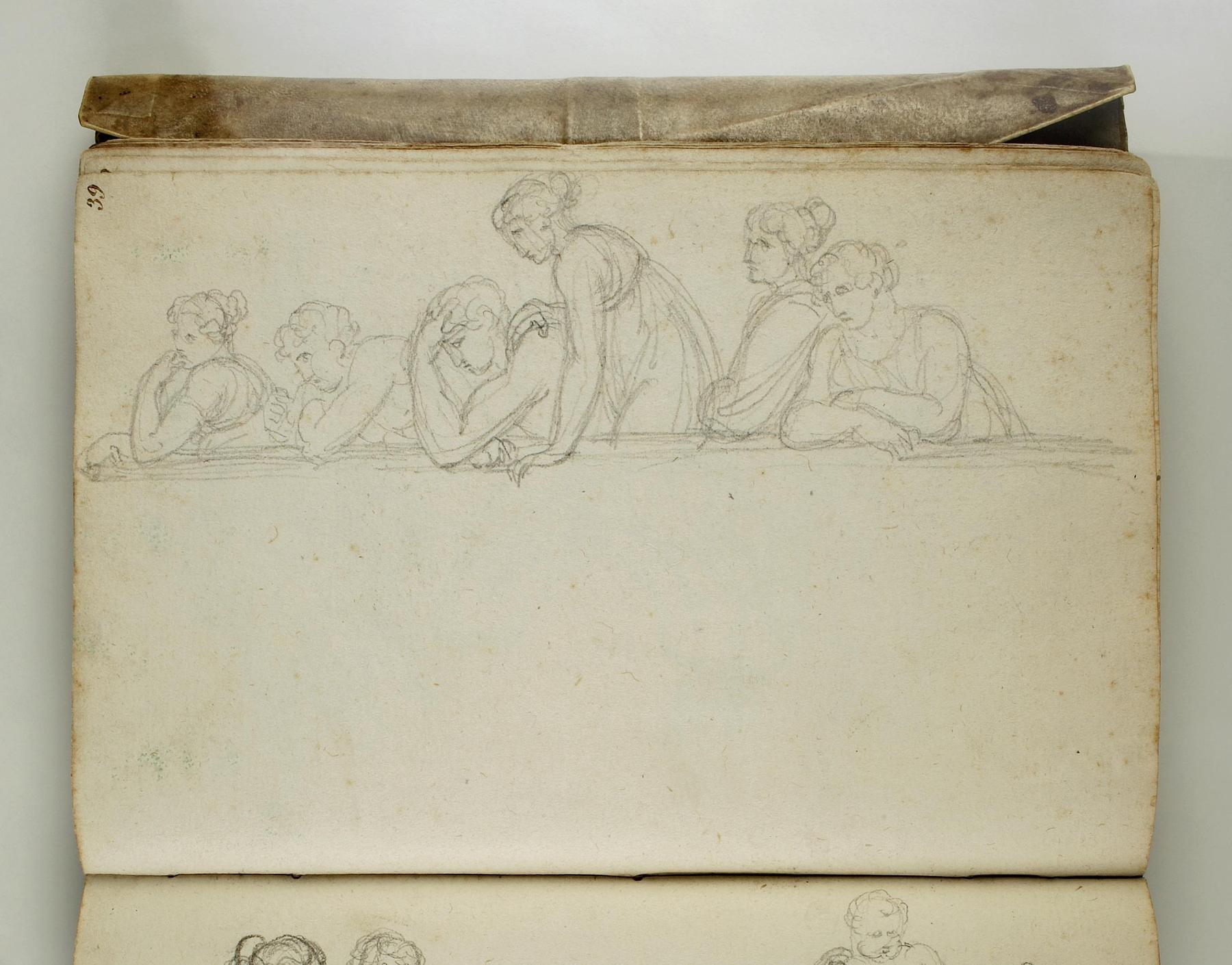 Six figures gazing across a wall, C562,39r