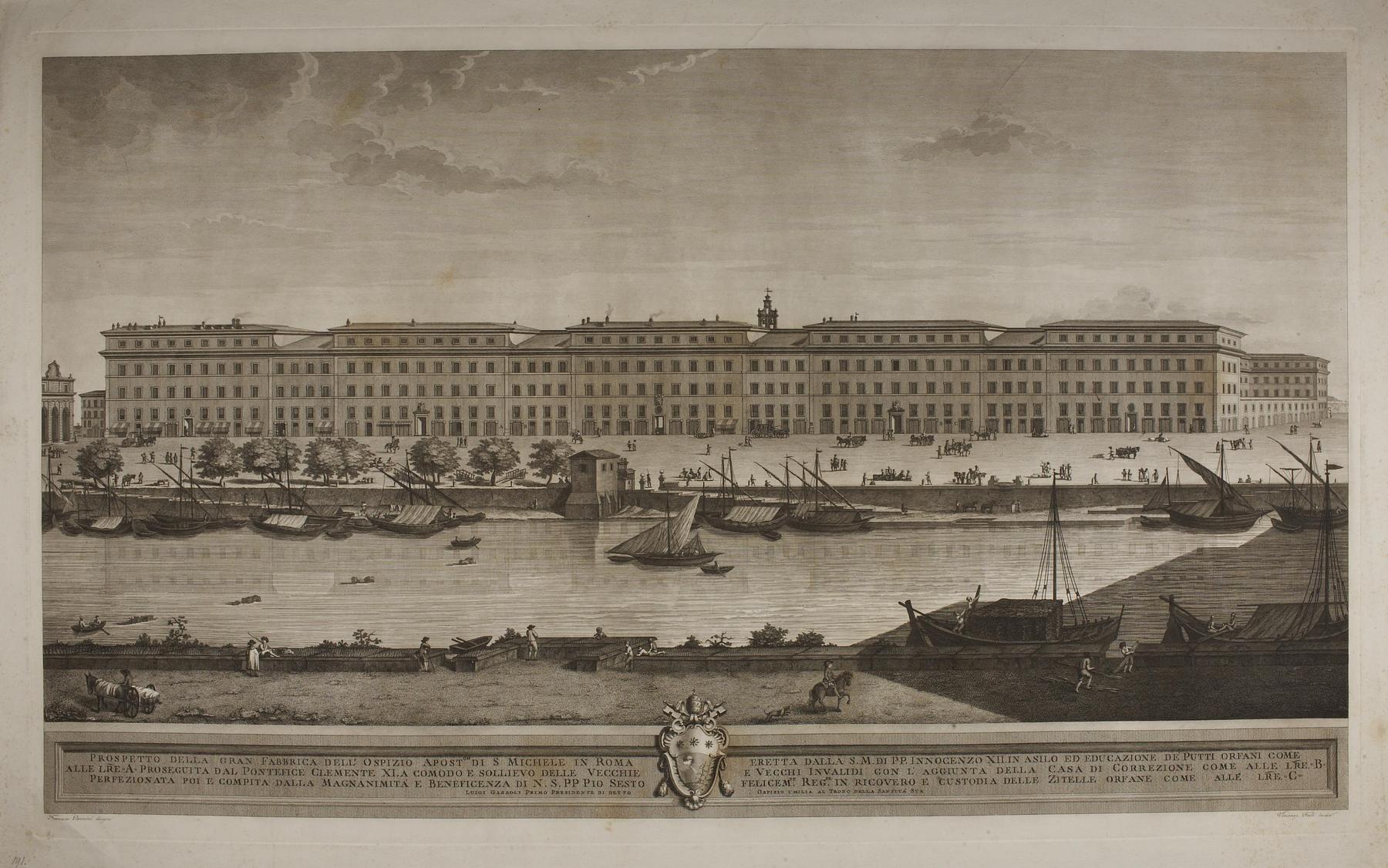 View of the Huge Building of the San Michele Hospice in Rome, E520